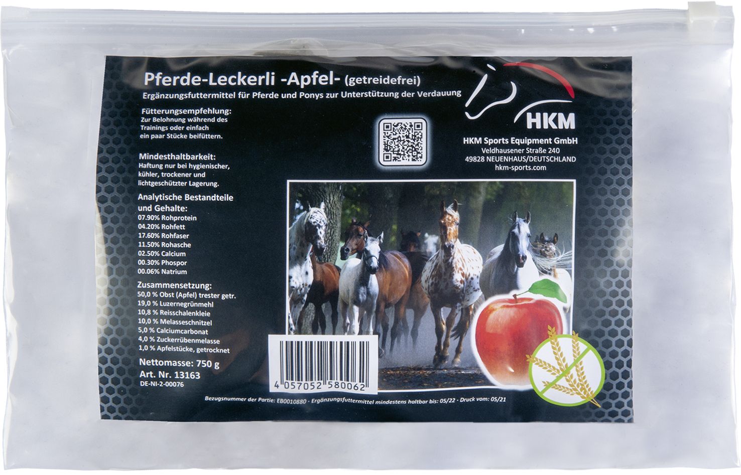 Billede af Hestebolsjer i lynlåspose - æble